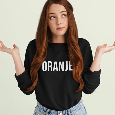 Zwarte EK WK Koningsdag Trui Oranje - Maat XS - Uniseks Pasvorm - Oranje Feestkleding