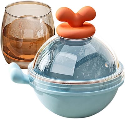 IJsballen Maker - Ronde IJsblokjes - Cocktail Bereiding - Makkelijk Loskomen - 9x8x8 cm - Blauw