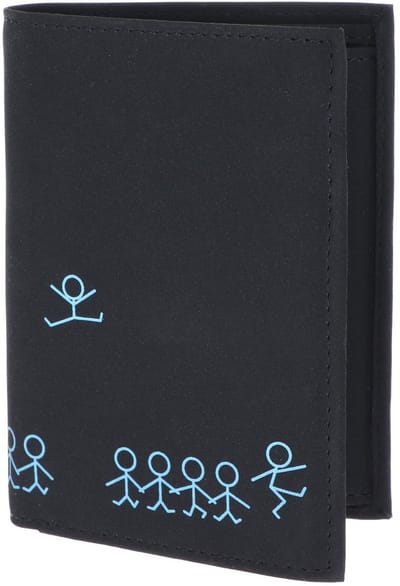 oxmox portemonnee New Cryptan RFID Protect Kombibörse Jumping Jack 2.0 Print Cyan Black zwart