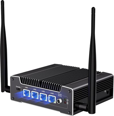 Mini PC - Router PC - Netwerk Beheer - Ventilatorloos Ontwerp - 8GB 256GB - Zwart
