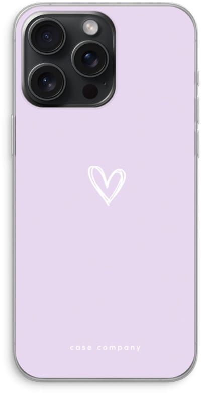 Case Company® - Hoesje geschikt voor iPhone 15 Pro Max hoesje - Klein hartje paars - Soft Cover Telefoonhoesje - Bescherming aan alle Kanten en Schermrand