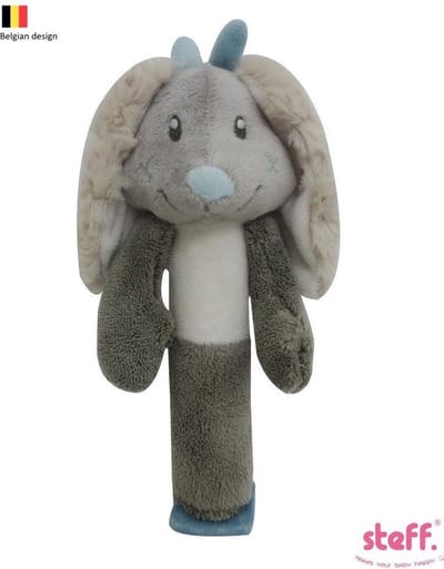Stefano fashion - konijntje "Rabbit" - knijpspeeltje - blauw
