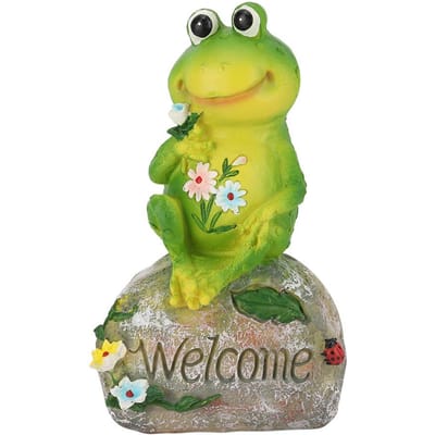 Buiten Tuin Zwembad Dier Kikker Ornament Figuur Model Hars Tuin Vijver Gazon Beeld yellow