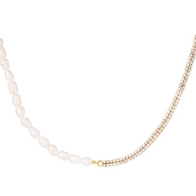 Waterproof parelketting, parelsieraden voor haar, waterproof sieraden, Zirconium ketting, RVS sieraden, waterproof parelketting, gouden parelketting, zilveren parelketting, Cadeau voor haar, RVS ketting, Verjaardagscadeau