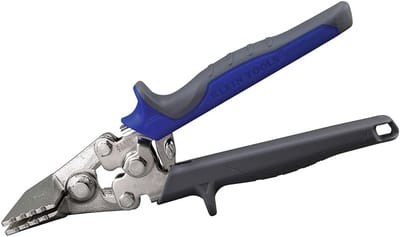 Rechte handnaaimachine - Plaatbuiger - Metaal buigen - Zelfopenende grendel - 76 cm bek - Blauw/grijs