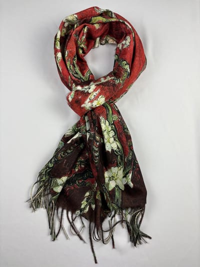 Vincent van Gogh amandelbloesem van mooi materiaal 1 kant effe kleur 80% viscose en 20% katoen