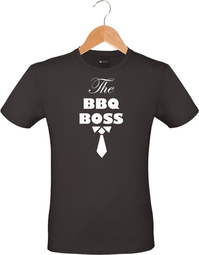 Mijncadeautje - Barbecue T-shirt - unisex - zwart - BBQ - Garden party - Tuinfeest - Vrijgezel - Verjaardag - BBQ Boss - maat S