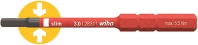 37224 VDE Inbus Verwisselbare kling SW 2.5 2.5 mm 75 mm Geschikt voor Wiha Torque