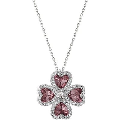 Swarovski Deary Shimmering Lucky Heart Vierbladige Klaver Kristallen Ketting Dames ketting 5190617 Box (Random Color) gray