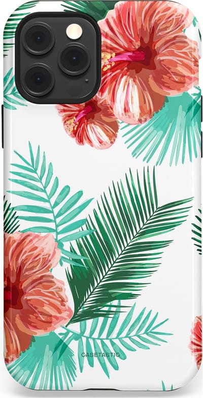 Casetastic Hoesje Geschikt voor Apple iPhone 12/12 Pro Magsafe - Stijlvolle Beschermende Duo-layer Case - Exotisch Roze Flora