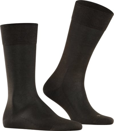 FALKE Sensitive Malaga drukvrije comfort tailleband katoen sokken heren bruin - maat 43-46