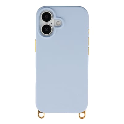Selencia Hoesje - Geschikt voor iPhone 16 - Rivièra geschikt voor MagSafe Backcover met afneembare haakjes - Powder Blue