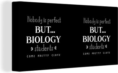 Canvas Schilderij Studenten - Biologie - Onderwijs - Quotes - 40x20 cm - Wanddecoratie