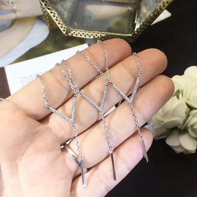 Dubbellaagse Smile One Line Bend Ketting Zilveren Sieraden Trend Hanger Cadeau black