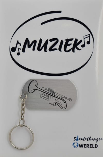 trompet Sleutelhanger inclusief kaart - trompet cadeau – trompet  - Leuk kado voor je vriend om te geven - 2.9 x 5.4CM