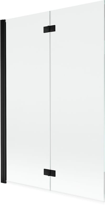 Mexen Mist douchewand 2-delig links 120 x 150 , transparant, zwart - 8A9-120-002-70-00-L