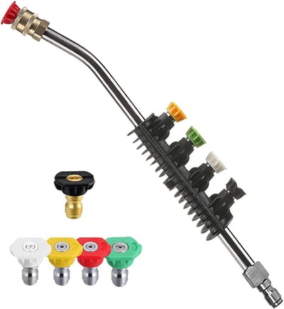 Hogedrukreiniger Verlengstuk - Sproeier Stang Set - Moeilijke Plekken Reinigen - Roestvrij Staal - 15 inch Lang
