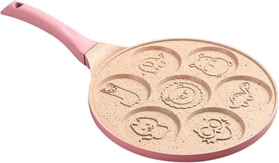 Pannenkoekenpan - Mini Maker - Leuke Ontbijtjes Maken - 7 Dieren Vormen - 26x42cm - Blauw