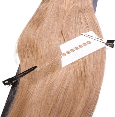 hair2heart sjabloon voor extensions met 2 haarclips - Nauwkeurige verdeling voor eenvoudige bevestiging van echte haar extensions Haarverlengingen - Extensions accessoires