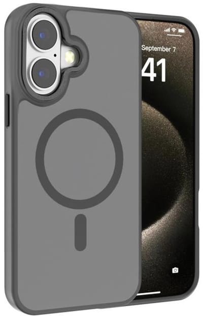 Backcover matte achterkant telefoonhoes [Compatibel met MagSafe] Schokbestendig Hoesje - Geschikt voor: Apple iPhone 17 - Grijs
