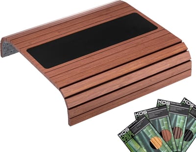 Kos Design Armleuning Organizer - Banktafel - Bank Organizer - Bank Dienblad - flexibel dienblad armleuning - Bamboe - Beschermende Coating - Zwart - Wit - Anti Slip