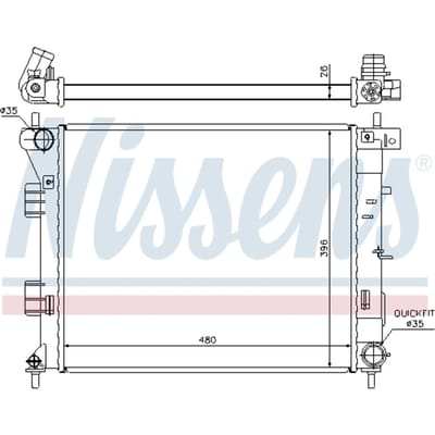 Radiator, motorkoeling NISSENS 67607