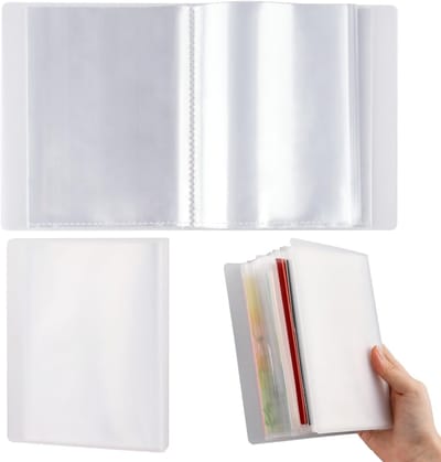 A6 Stickeralbum met 40 pagina's - Opbergboek voor Postkaarten, Foto's en Stempels, Organizer voor Creatieve Projecten, 28.5 x 16.3 cm