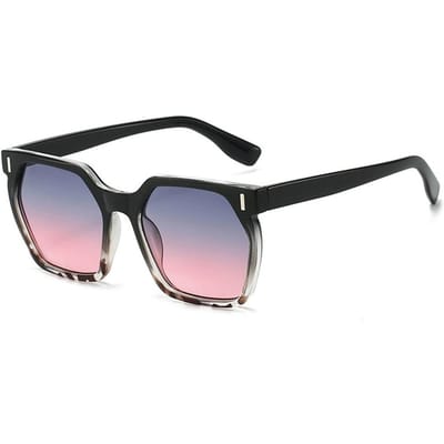 Lunettes de Soleil Carrées pour Femmes Imprimé Léopard Dégradé Cadre Luxe Polyvalentes pour le Voyage Lunettes de Soleil pour Hommes Design Rétro UV400 as  picture