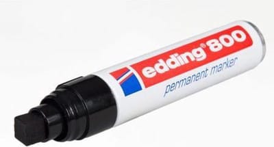 Kortpack - Edding 800 Permanent Marker - Zwart - 5 Stuks - Dikke Stift - (099.0923)