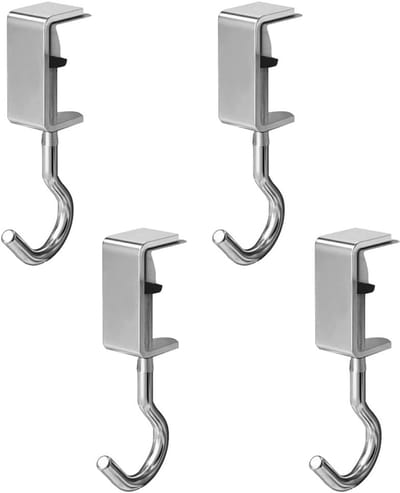 Set met 4 vakken voor klaptafels, school/huis/café, multifunctionele draagbare haak (geschikt voor verschillende tafels, het ophangen van rugzakken/koptelefoons/drinkflessen)
