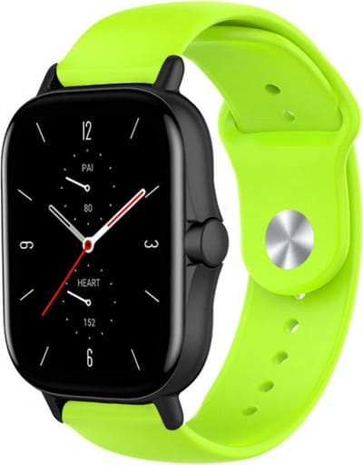 Strap-it Siliconen sport bandje - geschikt voor Xiaomi Amazfit GTS 1-2-3-4 - Mini / Amazfit Bip / Bip S / Bip Lite / Bip U Pro / Bip 3 / Amazfit GTR 42mm - lichtgroen