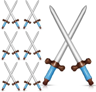 Set van 12 Opblaasbare Piratenzwaarden van 60 cm voor Verjaardagsfeesten, Halloween Kostuums en Cosplay Accessoires, Perfecte Decoratie en Speelgoed