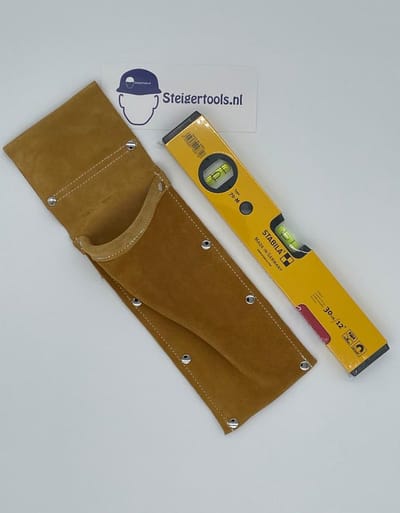Stabila magnetische Blokwaterpasset / waterpas / met soepel zacht lederen blokwaterpashouder / waterpashouder