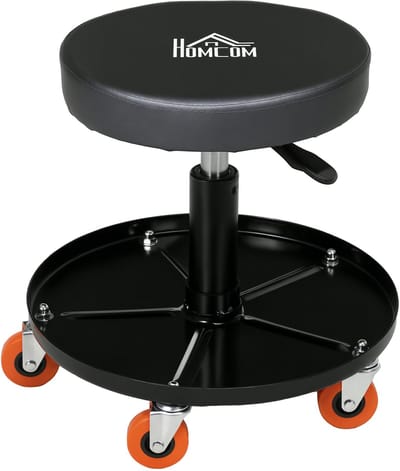 HOMCOM Mechanisch rolzitje - Staal - 40x40x48cm - Zwart