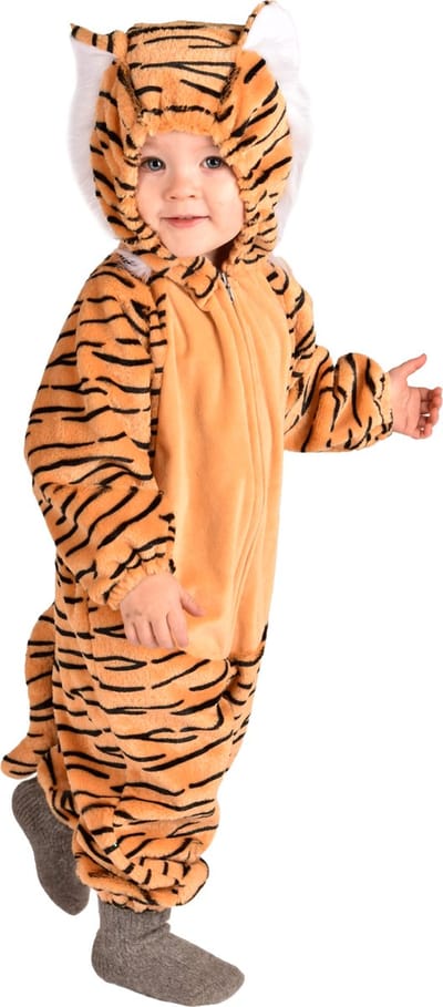 Den Goda Fen verkleedpak baby tijger maat 86 - tijger onesie kostuum.