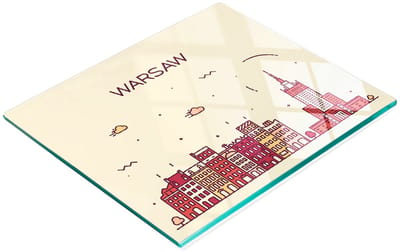 Decoratieve glazen snijplank voor in de keuken, Warschau, Polen, 60x52 cm