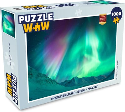 Puzzel Noorderlicht - Berg - Nacht - Legpuzzel - Puzzel 1000 stukjes volwassenen