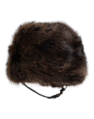 Dolce & Gabbana Bruin Bont Vrouwen Bucket Hat