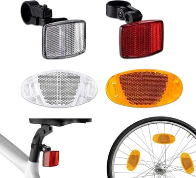 Dailygoods- Fietsreflectoren Set - Witte/Rode/Ovale Reflectoren - Spaakreflectoren - Duurzaam - Waterdicht - Eenvoudig te installeren - Fietsveiligheid