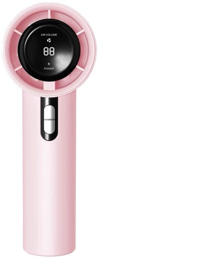Ventilator - Handventilator - Mini ventilator - Handventilator oplaadbaar - Draagbare handventilator - Krachtige ventilator - Oplaadbaar - Met digitaal display - Met 100 instelbare snelheden voor buitengebruik - Roze