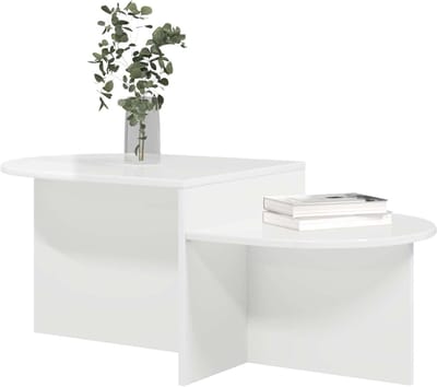 Salontafel Hoogglans - Koffietafel Woonkamer - Decoratie en Gebruik - Minimalistisch Ontwerp - 100x50x40 cm - Wit
