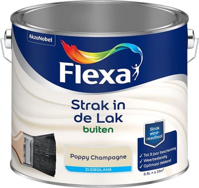 Flexa - Strak In De Lak Buitenlak Zijdeglans - Poppy Champagne - Mengverf - 2,5 L