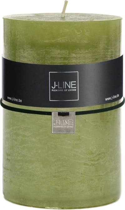 J-Line cilinderkaars Gras - groen - extra large - 95U - 6 stuks
