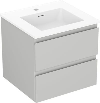 Mexen Orio badkamerkast 50 cm met Otis wastafel, 2 laden, grijs mat/wit mat - 91A10-05047-2-BFF62-W18M01