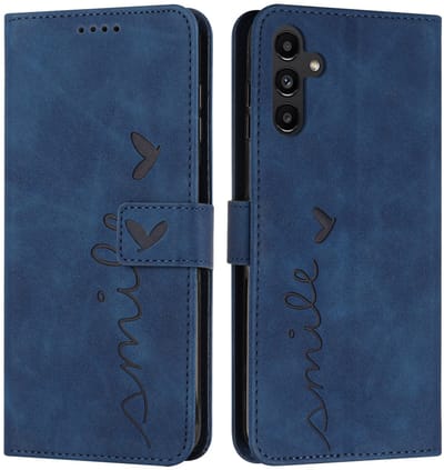 Coverup Hoesje - Geschikt voor Samsung Galaxy S25 FE Hoesje - Coverup Smile Book Case - Blauw