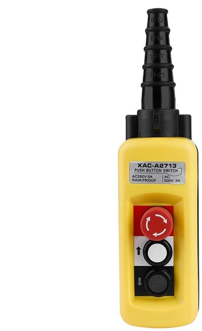 Dailygoods - Hoist Controller - Takelbediening - Duurzaam ABS-kunststof - Noodstop - Veilig in gebruik - Geschikt voor kraanbediening - 31.5x7.6 cm