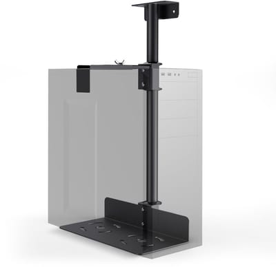 Unyqoos® Verstelbare en draaibare pc-houder voor onder bureau met hoog draagvermogen