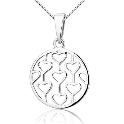 Montebello Ketting Gabian - 925 Zilver Gerhod. - Hart - 15mm - 45cm