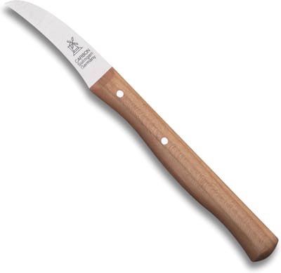 Robert Herder Molenmes – Schilmesje – Tourneermesje – Carbonstaal – Krom – Lemmet 60 mm – Heft Kersenhout