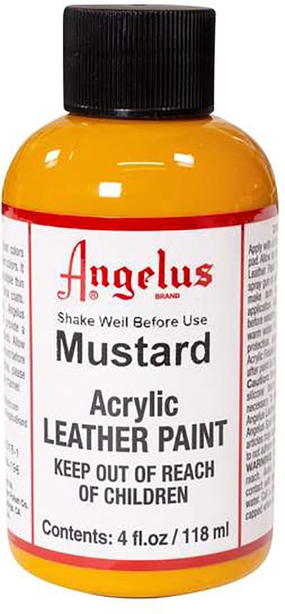 Angelus Leather Acrylic Paint - textielverf voor leren stoffen - acrylbasis - Mustard - 118ml